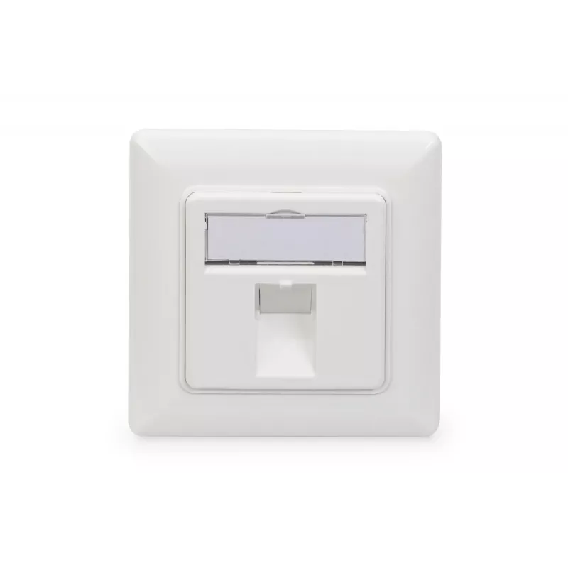 Digitus | Placca a parete per moduli Keystone, tipo tedesco, piastra centrale 50x50 mm, cornice 80x80 mm | DN-93811