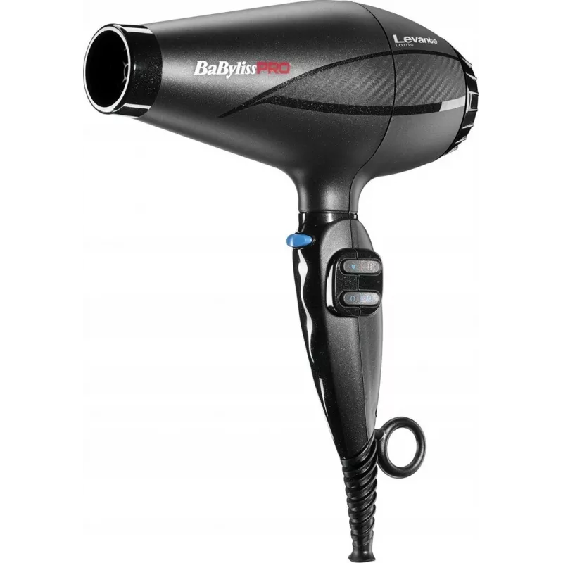 Asciugacapelli BaByliss PRO Levante 2100 W, motore AC, ionico, 2 temperature/2 velocità, nero