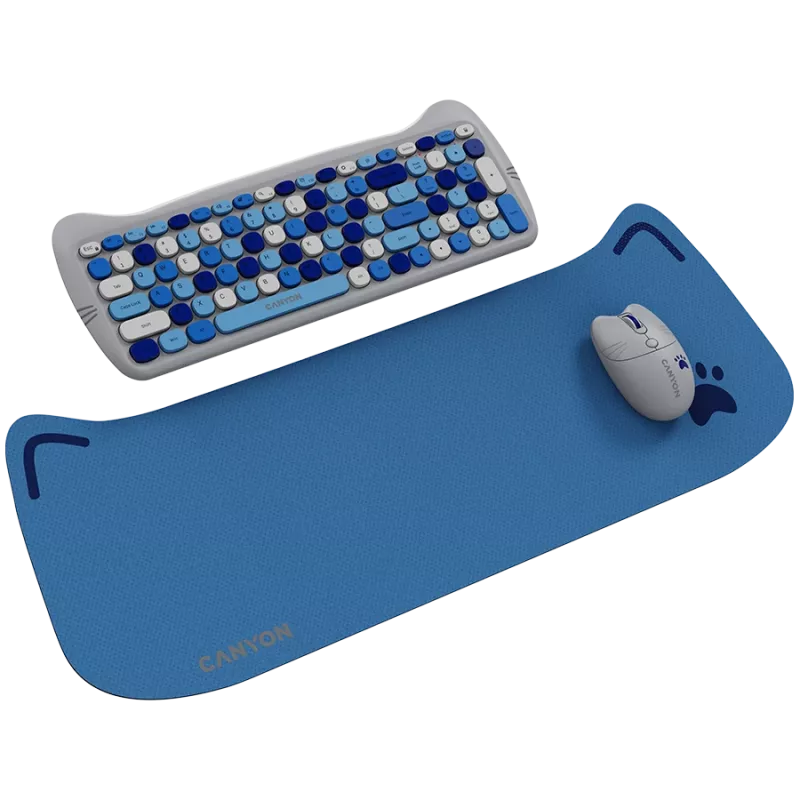 Set tastiera e mouse wireless CANYON HSET-W6 Kitty Edition AAA AA blu