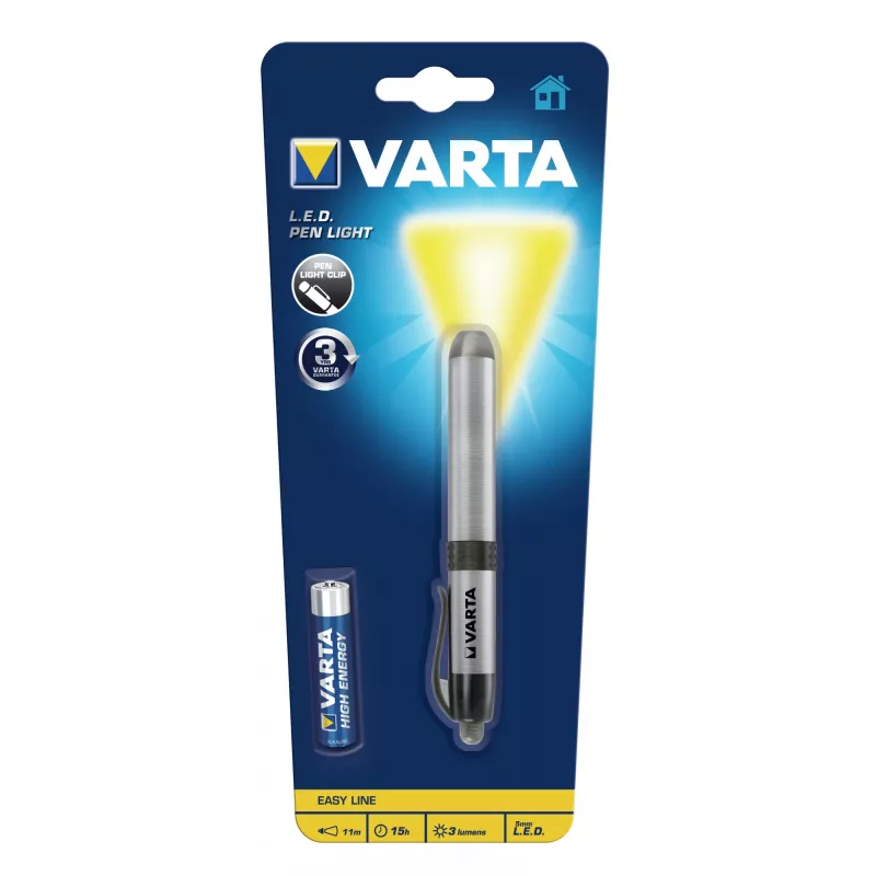 Varta -LEDPL - luce lampeggiante a pinza - argento - alluminio - LED - 1 lampada - 3 lm