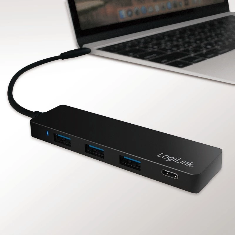 LogiLink UA0311 hub multiporta USB-C 3.2 Gen 2 4 porte nero