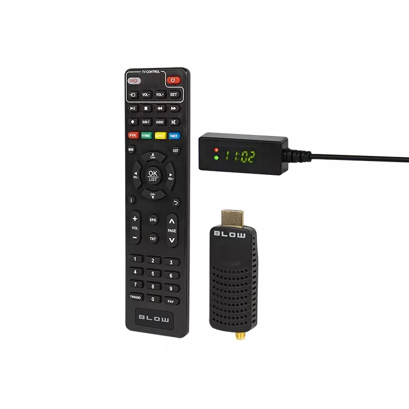Sintonizzatore DVB-T2 BLOW 7000FHD MINI H.265 – compatto ricevitore TV terrestre, HDMI, USB, S/PDIF, audio L/R, televideo