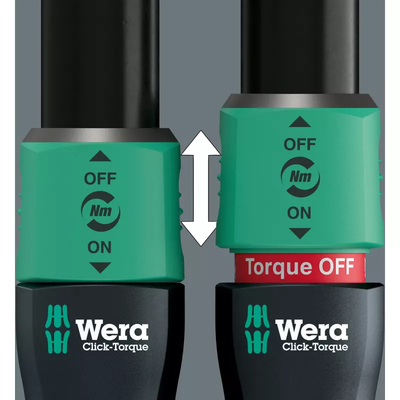 Wera Click-Torque Lock C3 05075692001 chiave dinamometrica con cricchetto reversibile, 1/2 pollice, 40–200 Nm, nero/verde