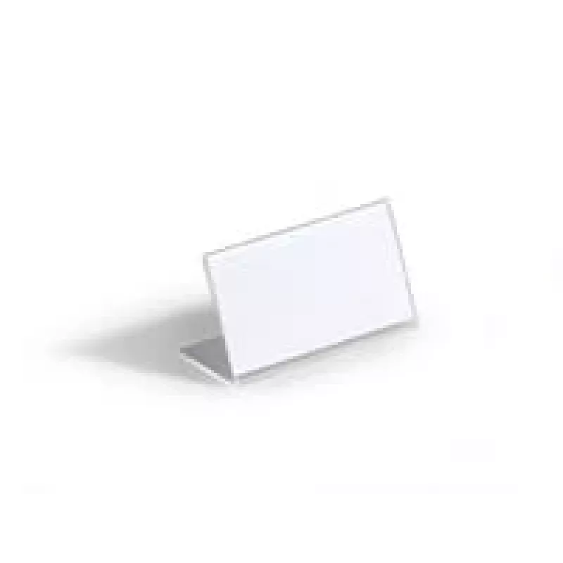 Durable 8055-19 Portanome da tavolo, forma a L, 52 x 100 mm, acrilico, trasparente, confezione da 10
