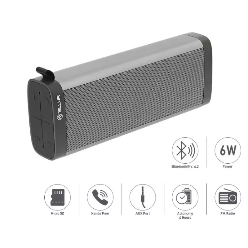 Altoparlante portatile Tellur altoparlante Bluetooth Selene Gray