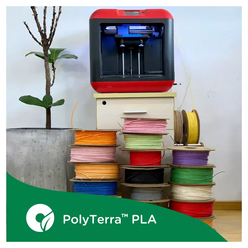Filamento Polmask PLA 1,75 mm, Fossil grigio, bobina da 1 kg