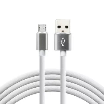 Cavo everActive USB 1m - bianco, silicone, ricarica rapida, 2,4A - CBS-1MW