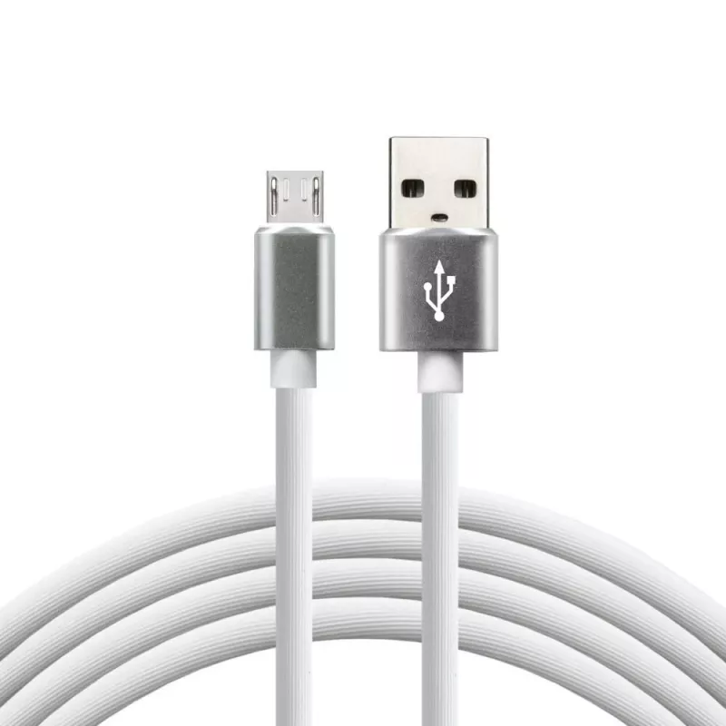 Cavo everActive USB 1m - bianco, silicone, ricarica rapida, 2,4A - CBS-1MW