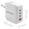 Caricabatterie QOLTEC 51828 140W GaN 3×USB‑C PD + 1×USB‑A QC 3.0 – caricabatterie rapido multiporta