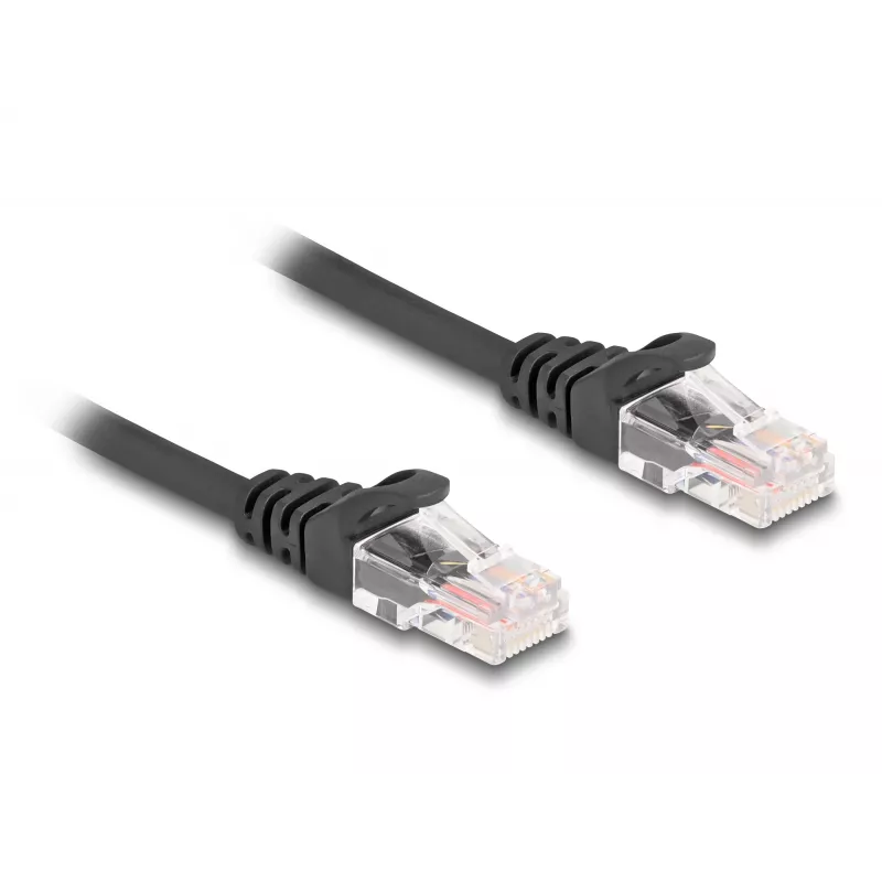 DeLOCK cavo a spirale RJ45, connettore maschio – connettore maschio, Cat.5e, 2 m, nero