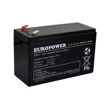 Batteria sigillata al piombo-acido europower EV 12-9 — 12 V 9 Ah per UPS e gruppi di continuità