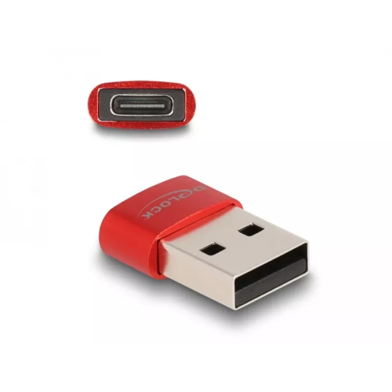 Delock - adattatore USB - USB (M) a 24 pin USB-C (F) - USB2.0 3 A - rosso (60050)