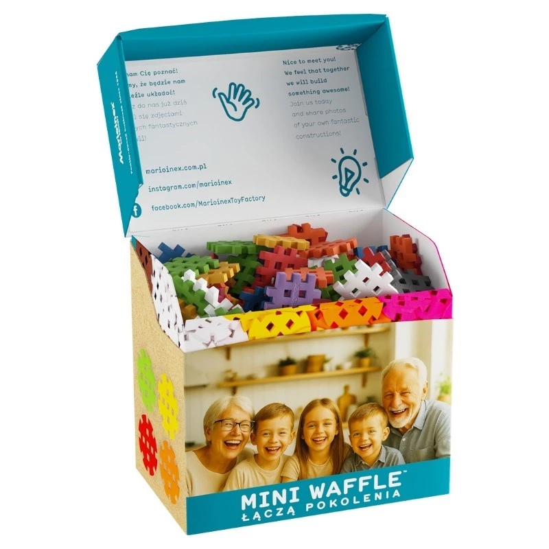 Marioinex Mini Waffle mattoncini set per anziani – 200 pezzi, multicolore, età consigliata 6+