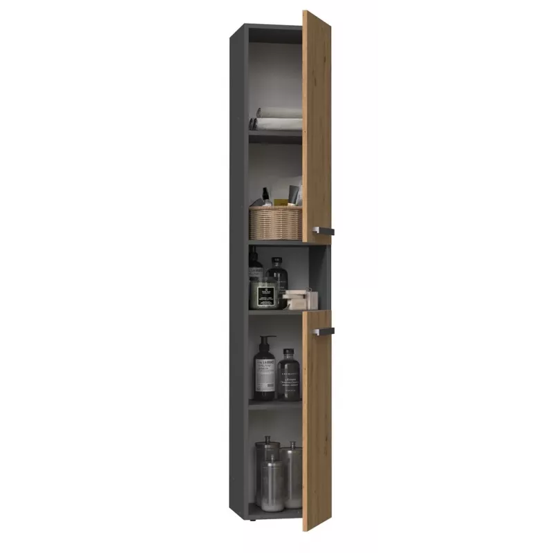Topeshop NEL I ANT/ART mobile bagno grafite, rovere