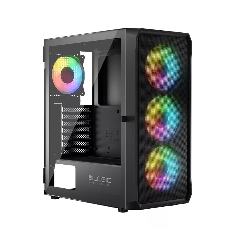 Case LOGIC CONCEPT Portos ARGB ATX Mid-Tower, nero
