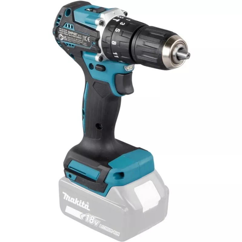 Makita DHP487Z trapano 1700 giri/min senza chiave 1,4 kg nero, blu