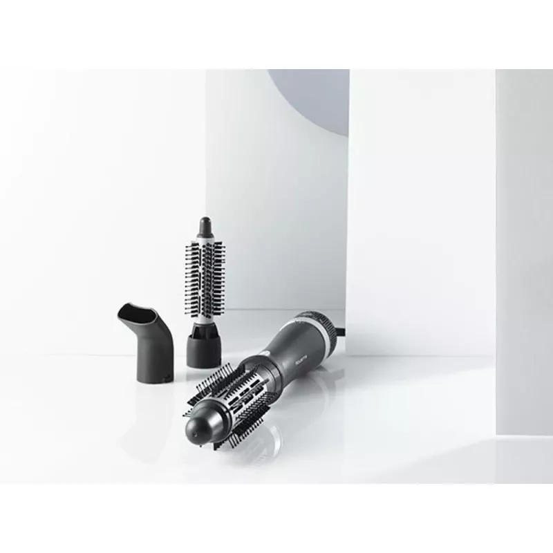 Spazzola ad aria calda Rowenta Express Style CF6320F0 calda nero argento per tutte le lunghezze di capelli
