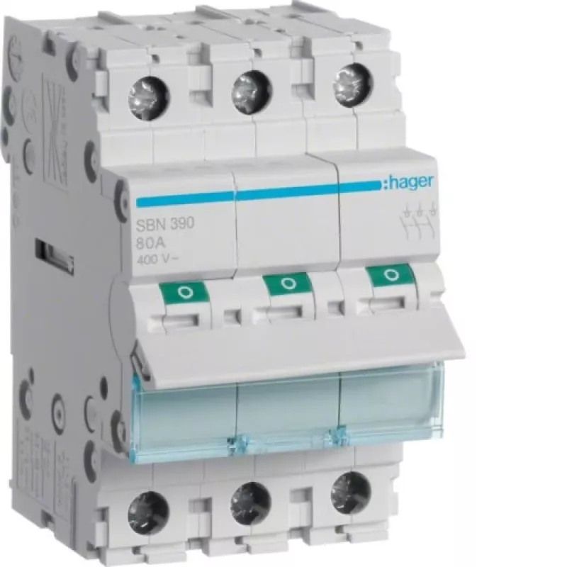 Hager SBN390 interruttore sezionatore, 3P 100 A, 3 moduli