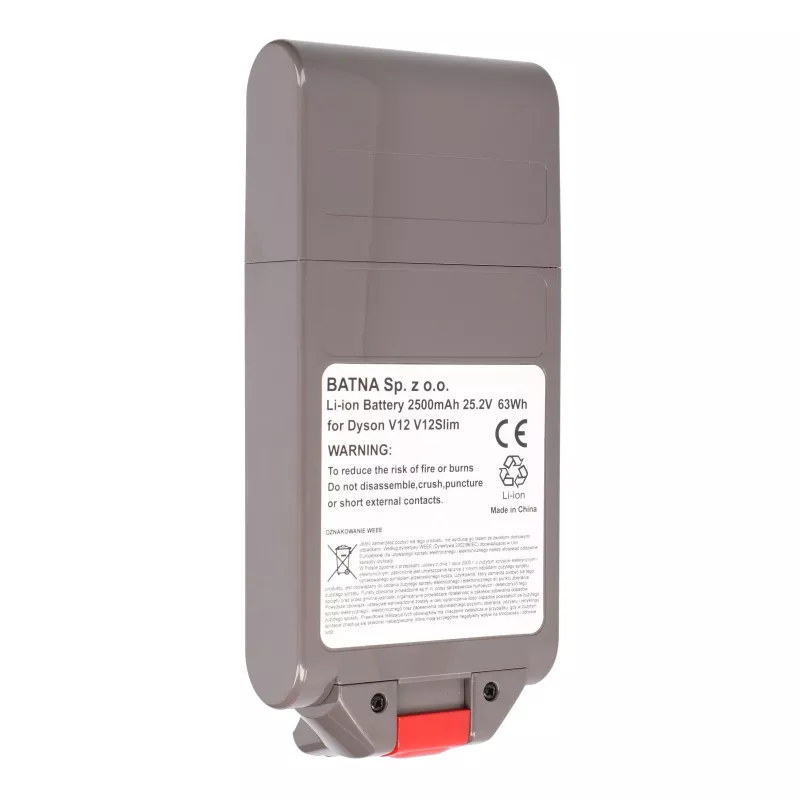 Batteria ricaricabile per aspirapolvere Dyson V12, 25,2V 2500mAh