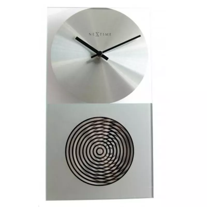 NeXtime orologio 3028 OP, 16x30,2 cm, da parete, vetro, argento