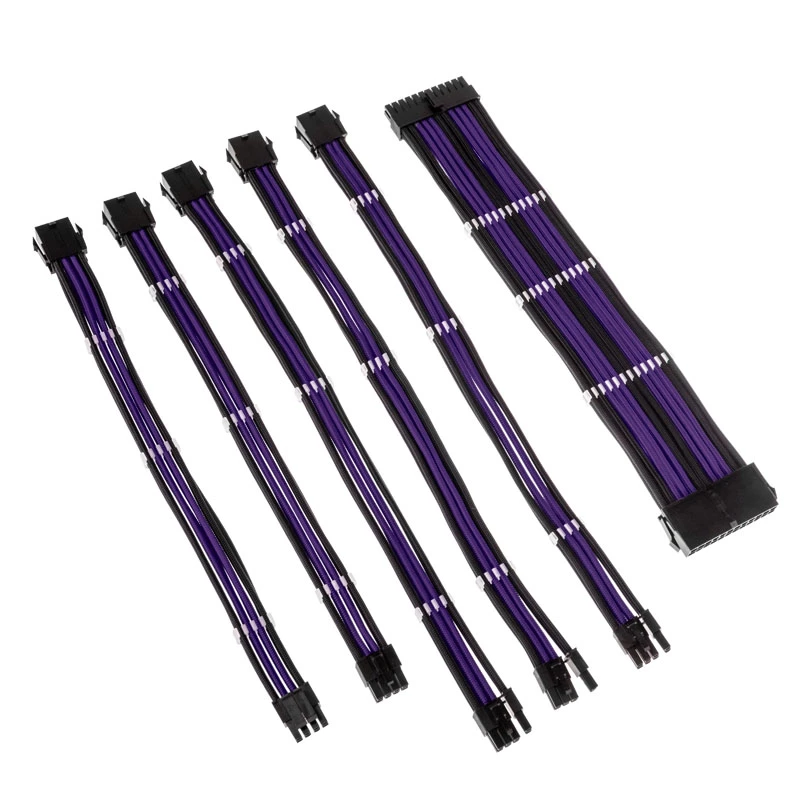 Kolink Core Adept Braided Kabel Extension Kit - Jet nero/Titan viola