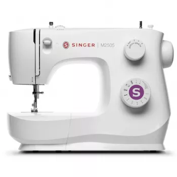 Macchina da cucire meccanica SINGER M2505 – 10 punti, asola automatica, braccio libero, bianca