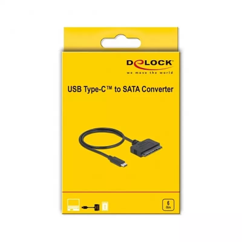 Convertitore DeLOCK 63803 USB Type-C a 22 pin SATA 6 Gb/s per SSD / HDD da 2,5