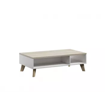 Tavolino cama meble LOTTA 110 — rettangolare, 1100×600×350 mm, struttura bianca con piano in rovere Sonoma