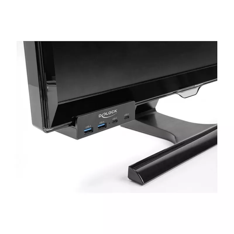 Delock 64262 Hub esterno USB 5 Gbps a 4 porte, 2x USB Type-A e 2x USB Type-C, con vite di bloccaggio