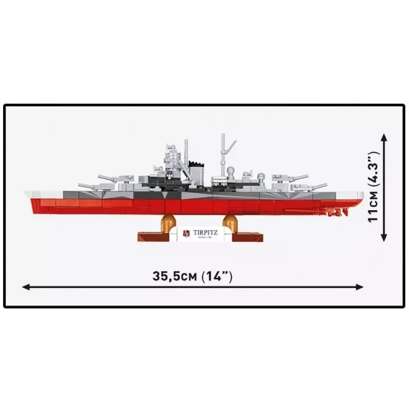 Set da costruzione Cobi corazzata Tirpitz modello con 593 pezzi, in scala e con caratteristiche da esposizione