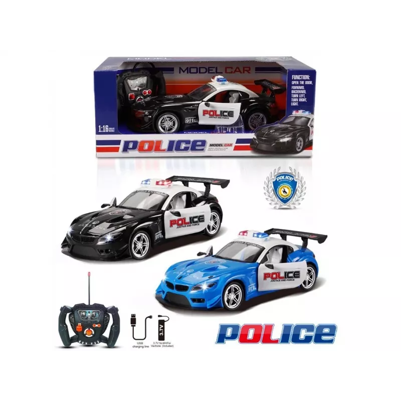 Auto della polizia R/C Madej con luce e porta apribile – modello radiocomandato