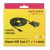 Delock 62964 Adattatore da USB-C a seriale DB9 RS-232, 1,8 m, nero