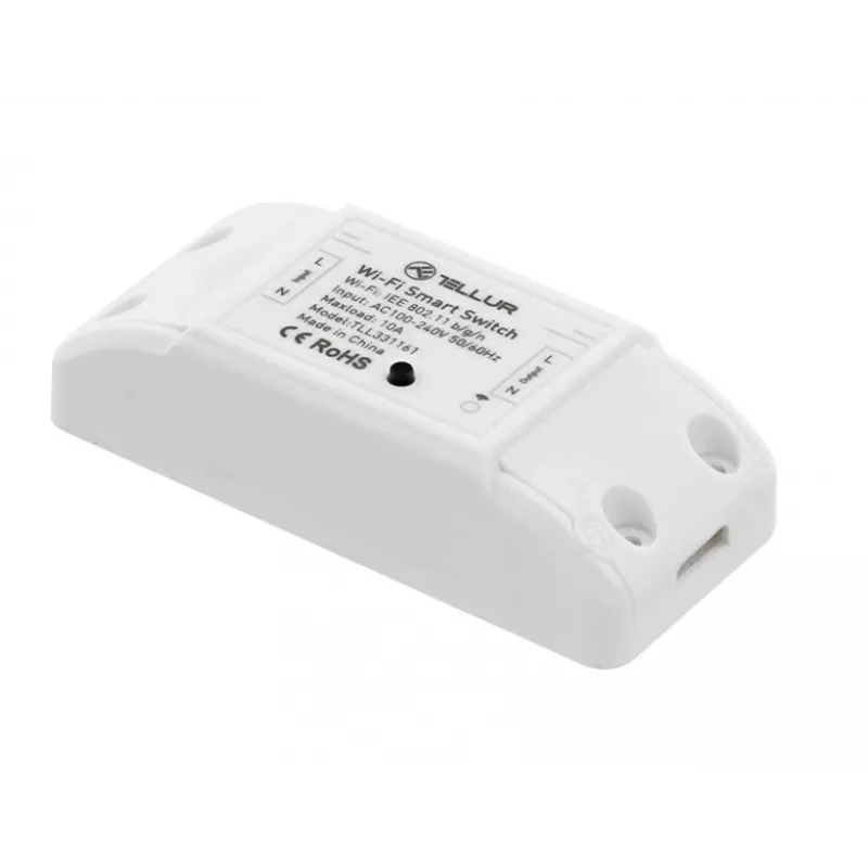 Interruttore Wi-Fi inline Tellur TLL331161 2200W — relè inline smart per lampade e dispositivi