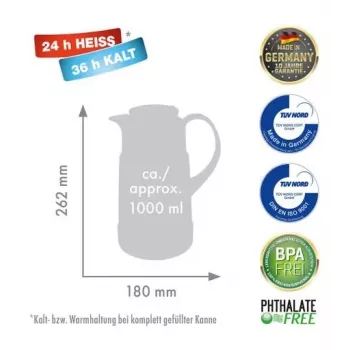 Termos ROTPUNKT, 1,0 l, ristretto (nero)