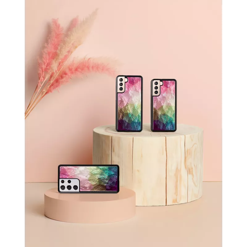 Custodia per smartphone iKins per Samsung Galaxy S21+ — design fiori d'acqua, nero