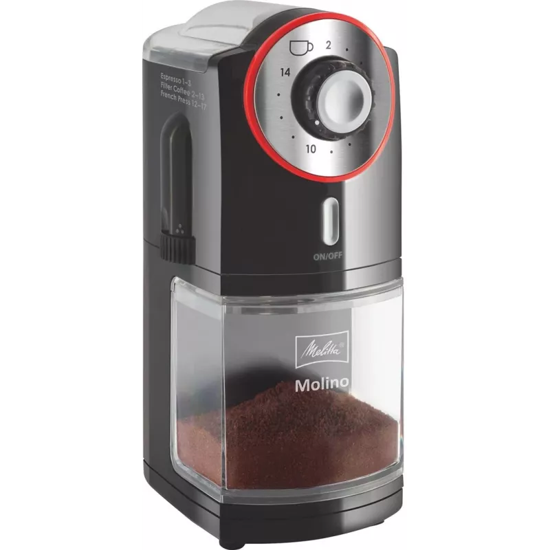 Melitta Molino 100 W nero, rosso, acciaio inox
