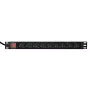 Unità di distribuzione dell'alimentazione GEMBIRD EG-PDU-9F2F — 9 prese francesi (tipo E), rack 1H, 16A, cavo 2 m