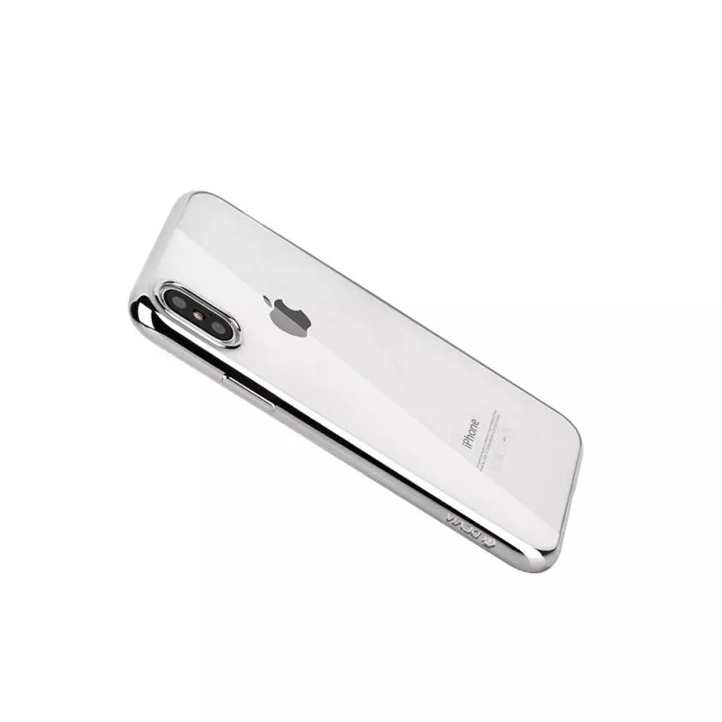 Custodia morbida Devia per iPhone XS Max – TPU, argento, custodia protettiva slim