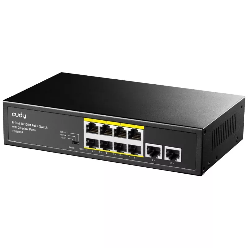 Cudy FS1010P switch di rete Fast Ethernet (10/100) Power over Ethernet (PoE) nero