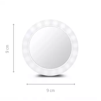 Specchio da trucco freestanding Medisana 23603 — rotondo bianco, a batteria, pieghevole, con illuminazione integrata