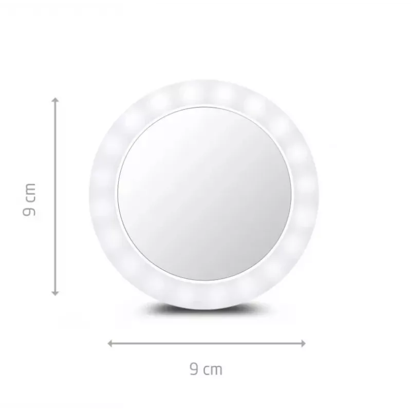 Specchio da trucco freestanding Medisana 23603 — rotondo bianco, a batteria, pieghevole, con illuminazione integrata