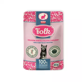 FOLK Kitten deliziosa prelibatezza di coniglio - cibo umido per gatti - 85g