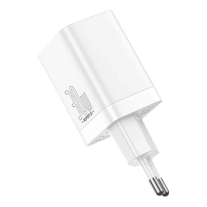 Baseus Super Si Pro caricabatterie rapido USB + USB-C 30W (bianco)