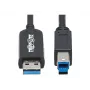 Cavo attivo in fibra ottica (AOC) Plenum-certificato Eaton Tripp Lite serie USB 3.2 Gen 1 - A/B M/M, nero, 20 m - Cavo USB - USB Type-A (M) a USB Type-B (M) - USB 3.2 Gen 1 - 20,0 m - P
