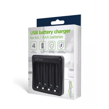 Caricabatterie Gembird BC-USB-03 compatibile USB AA AAA nero