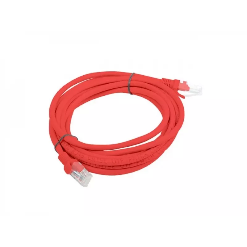 PATCHCORD Cat.6 UTP 3M rosso FLUKE BESTANDEN LANBERG 10ER-PACK