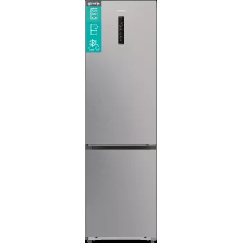 Frigorifero combinato Gorenje NRB620E61X4WFE, freestanding, acciaio inox, capacità totale 413 L, congelatore in basso 130 L, NoFrost, display LED