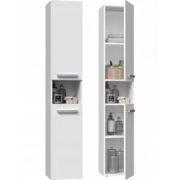 Armadietto da bagno top e shop NEL I BIEL, a libera installazione, 5 ripiani, 310×300×1740 mm, bianco