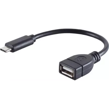 Cavo USB S/CONN 13-20015 USB 2.0 0,12 m USB C USB A nero