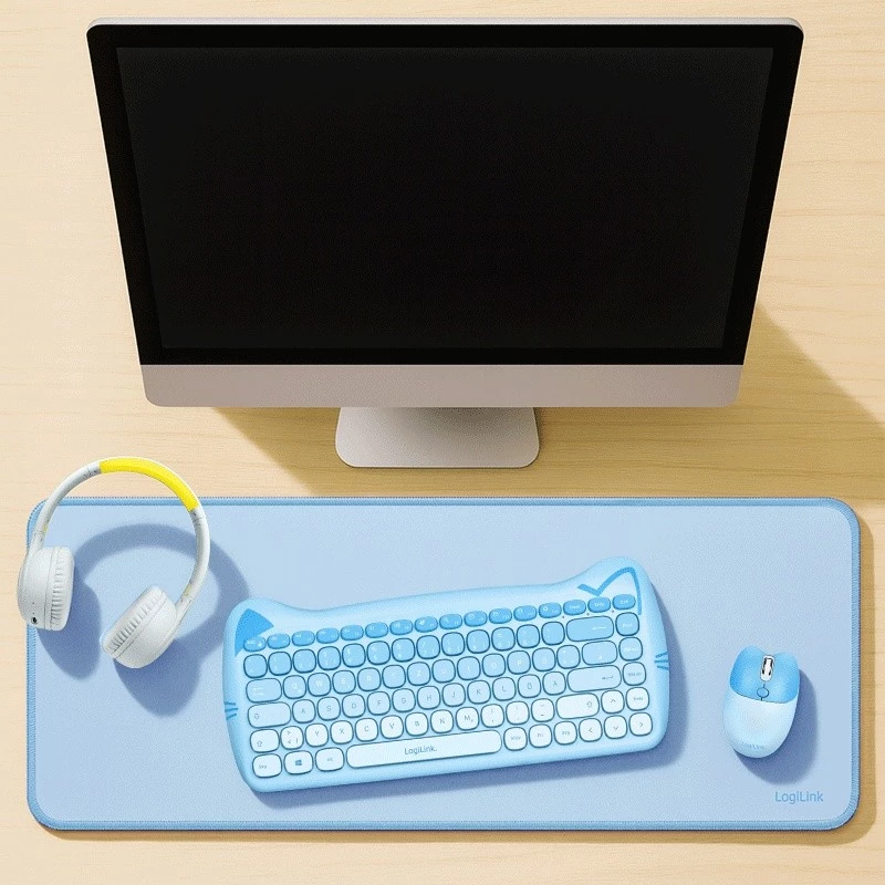 Tappetino da scrivania XXL per mouse e tastiera, blu